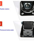 Built Tough Heavy Duty Furniture Casters That Roll Smooth As Silk With Thick Silent Rubber Pads For Stress Free Moving Of Weighty Couches Cabinets And Storage Units Universal Wheel 4 Pack showing flexible rotation and thickened bottom plate.