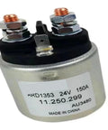 Heavy Duty 150A Magnetic Contactor Rated For Smooth 12V And 24V Power Jobs With Easy Install showing top view of terminals.