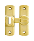 90 And 180 Degree Adjustable Barn Door Lock For Privacy And Security, Easy Install Sliding Door Latch Fits Barn Doors Cabinets Gates Windows Bathrooms Garden And More, Space Saving No Fuss Hardware For Home Use, shown in gold finish.