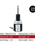Slick And Badass Nema 11 Stepper Motor Assembly With Hella Precise T5 Ball Screw Linear Actuator Fixed Shaft Electric Cylinder showing motor details and specifications.