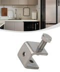 Stainless Steel C Clamps For Welding And DIY Woodworking Crafts 20mm Silver Metal Clamping Tools Heavy Duty Grip in kitchen setting.