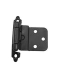 2 Pack 3/8 Inch Overlay Cabinet Door Hinges Self Closing Matte Black Finish For Flush Mount Cabinets Cold Rolled Steel Durable