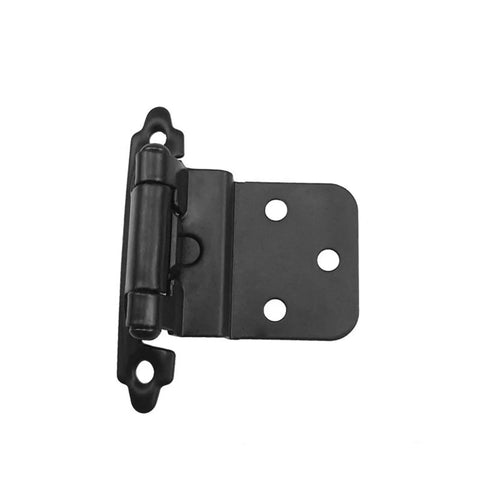 2 Pack 3/8 Inch Overlay Cabinet Door Hinges Self Closing Matte Black Finish For Flush Mount Cabinets Cold Rolled Steel Durable