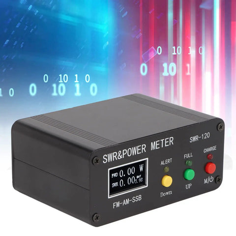 DIY Digital Power Standing Meter With Built In Rechargeable Battery You Can Take Anywhere 1.8MHz To 50MHz Range 120W SSB CW FM AM SWR Meter Portable Black Display