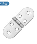 Heavy Duty Folding Table Hinges 4 Pack Stainless Steel Round Edge Brackets Easy Install Hardware For Furniture Build Solid Pivot Zero Drama Assembly Silver Finish showing single hinge with screws.