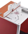 Heavy Duty Aluminum Router Table Insert Plate For Woodworking Engraving And Trimming Machines Quick Install view from above with slide guard and angle ruler