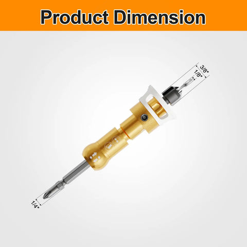 Heavy Duty 1/8X3/8 Countersink Drill Bit Kit With Phillips Driver dimensions showing 1/8 inch and 3/8 inch sizes.