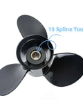 12 3/4 X 21 Pitch 3 Blade Aluminum Outboard Boat Propeller With Hub Kit 15 Spline Replacement For Mercury