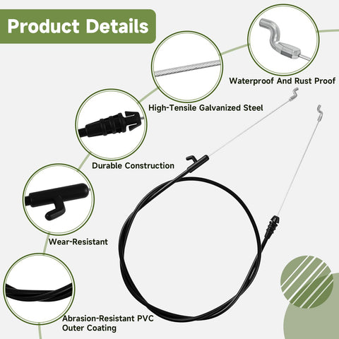 Control Cable For Lawn Mower Blade Brake And Clutch, Compatible With MTD Yard Machines Yard Man Cub Cadet Troy Bilt Craftsman Husky 48 Inch Walk Behind Mowers Replacement Part