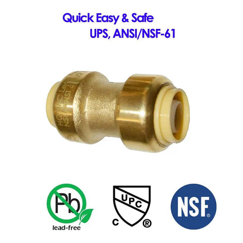 12 Pack One Half Inch Push To Connect Pex Fittings Straight Couplings For Pex Copper CPVC Brass Plumbing Lead Free Easy Install