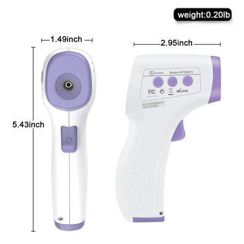 No Touch Infrared Thermometer For Adults And Kids With Fever Alert 2 In 1 Body Surface Mode No Touch Forehead And Surface Readings Instant Accurate Temperature For Baby And Family, 5.43-inch white and purple handheld