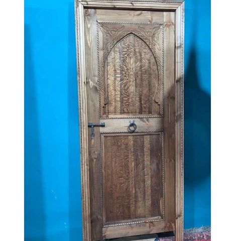 Carved Barn Door Natural Finish Made To Order Customize Your Size Choose Double Sliding Or Hinged Interior Exterior Front Door