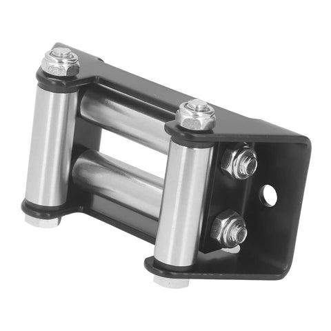 4 Way Winch Roller Fairlead Cable Guide For Electric Winch 4500Lb High Strength Steel Erosion Proof Stable Frame For Wire Rope Built Tough Off Road Jeeps And ATVs, black steel roller guide