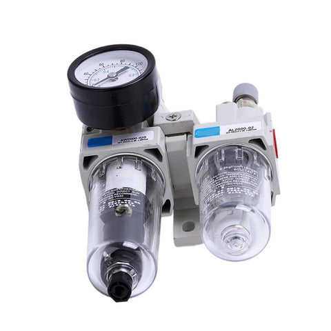 Two Unit Air Source Treatment FRL System With Oil Water Separator And Pressure Regulating Filter for AC2010 AC3010 AC4010 AC5010