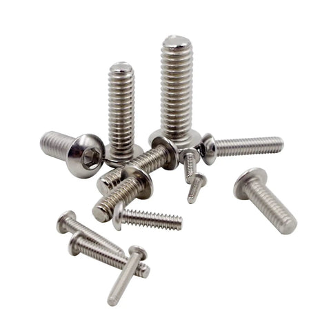 Top Shelf 304 Stainless Steel Button Head Hex Socket Cap Screws Assortment Kit With Two Hundred Thirty Five Pieces And Fourteen Sae Inch Threads For Garage Fixes With No Sweat, various sizes.