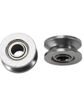 V Bearing Grooved Mini Pulley Wheels Rollerball Pulley for Rail Track Linear Motion System 4x13x6mm carbon steel, side view