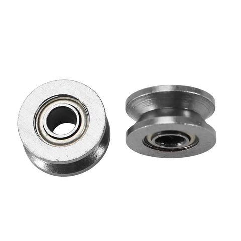 V Bearing Grooved Mini Pulley Wheels Rollerball Pulley for Rail Track Linear Motion System 4x13x6mm carbon steel, side view