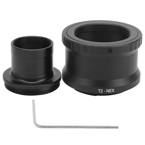 1.25 Inch Telescope T Mount Ring Adapter for E Mount Mirrorless Cameras, aluminum alloy components with hex key