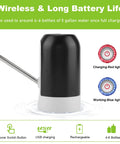 Portable 5 Gallon Water Pump Dispenser With Rechargeable Built In Battery Electric Drinking Water Pump showing USB and power switch icons