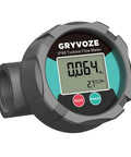 Waterproof 1-Inch Corrosion-Resistant Flow Meter With PTFE Coating Digital Inline NPT Flowmeter showing LCD display
