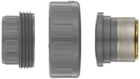 Side view of CPVC Pipe Fitting Union With Viton O Ring for easy plastic to metal pipe connections, Schedule 80, 1 Inch