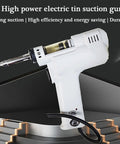 Electric Vacuum Desoldering Pump Portable Soldering Gun With 1.0mm Nozzle on display, showcasing strong suction and design.
