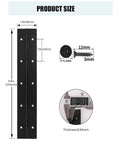 3 Pack Heavy Duty Piano Hinges 10 Inch Black Stainless Steel Long Hinge Rust Resistant Hardware For Cabinets dimensions diagram with screws.