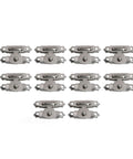 10 Piece Hasp Latch Set For Wooden Storage Boxes Jewelry Chests And Suitcases With Antique Bronze Silvery Finish displayed in rows