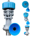 1000W Micro Hydroelectric Generator 220V Water Turbine Single Pipe AC with Ballast and 75mm PVC inlet, multiple views.