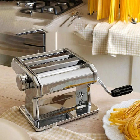 Automatic Electric Noodle Maker And Dough Roller For Home Kitchen Easy Thick Pasta Press With Adjustable Settings for making fresh pasta.