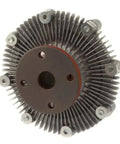 Straight Up Heavy Duty Engine Cooling Fan Clutch Fcv 001 Compatible With Volvo 240 242 244 245 264 740 745 760 780 940 front view showing fins and mounting holes.