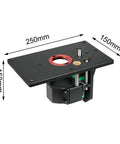 Hella Sturdy Aluminum Router Lift Table Base For Trimming Engraving And Chamfering Tasks with 250x150mm size and precise spindle control.