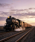 Steam Train Canvas Wall Art Retro Locomotive Poster For Living Room Or Bedroom Ready To Hang Framed Or Unframed Rustic Railway Decor