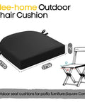 Outdoor Chair Cushions Set Of 2 Thick 17 By 17 Inch Waterproof Seat Cushions With Ties For Patio Furniture illustration.