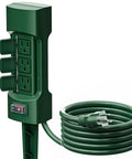 Outdoor Power Stake With Six Outlets, 9 Ft Extension Cord, Dual Sided Weatherproof Power Strip With Flip Covers, ETL Certified