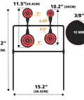 Auto Reset Steel Spinner Targets Set For Outdoor Shooting Three Eighth Inch Thick Metal, Four Diameters, detailed view