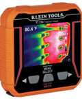 Front view of TI250 Rechargeable Thermal Imaging Camera With 19,200 Pixel Resolution And Three Color Palettes, screen showing thermal image