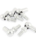 Top Notch L Shape Rod End Bearings With Sick Ball Joint Design Sturdy Metal Shelf Brackets Plus Supports featuring six mm female threads and eight mm male threads, five pack.