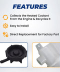 Features of Heavy Duty Coolant Reservoir Tank Fits Volvo VNL VNM VHD 2008-2024 and Mack Pinnacle Replacement with Caps Sensor