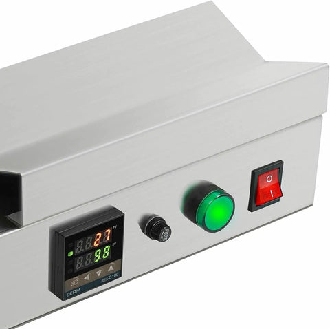 Compact Electric Heat Shrinking Machine For Pvc Bottle Sleeves And Wine Caps control panel with digital temperature display and buttons.