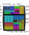 Top view of the 4 Channel DJ Mixer With Bluetooth, USB MP3 Input, 256 DSP, 48V Phantom Power, featuring labeled controls and ports.