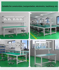 Workshops with benches using Four Piece 2020 T Slot Aluminum Extrusion Rails 200mm Long Black Anodized Finish European Standard