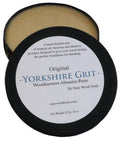 Open container of Original Abrasive Paste For Wood And Resins Perfect For Finishing And No Fuss Sanding Prep Grit Breaks Down