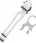 One Pack Pocket Clip And Lanyard Ring Set For Surge Wave Plus Charge AL ALX Ti TTi XTi Multi Tool, silver steel components