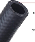 Close-up of 5/16 inch ID fuel line with labeled fiber and NBR layers, part of 12V Electric Fuel Pump Kit Universal For Carburetor Engines.