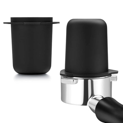 53.3mm Portafilter Dosing Cup In 304 Stainless Steel With Matte Black Nonstick Finish on Breville portafilter