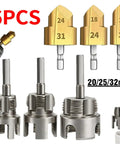 Essential 6 Piece Pipe Threader Kit With 3 Step Drill Bits For Professional NPT Threading And Drilling On PVC Plastic Pipes Perfect For Serious Home Reno Repairs And Plumbing Projects You Wont Be Stuck Without This Heavy Duty Manual Tool Set 20/25/32mm threader dies