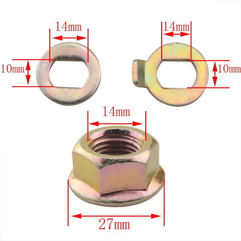 M14 Motor Mounting Screw Set For Hub Motor Replacement And Shaft Spacer Use, Built Tough Hardened Steel That Resists Rust, Perfect For Replacing Nuts On 12W 14W Motors With 250mm And 500mm Shafts, Ride Ready For E Bikes And Scooters