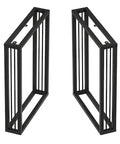 Adjustable Steel Desk Legs Set Of Two, Heavy Duty Premium Iron Construction, straight up black metal bases for DIY furniture upgrades.