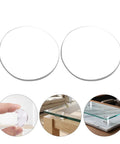 16 Pack Non Adhesive Glass Tabletop Gripper Dots 25x3mm Transparent Rubber Suction Cushions in use on various surfaces